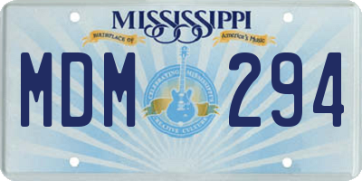 MS license plate MDM294