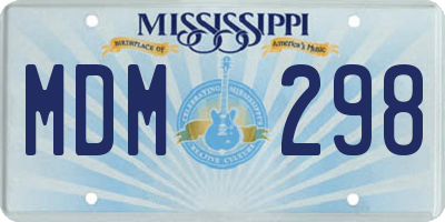 MS license plate MDM298