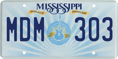 MS license plate MDM303