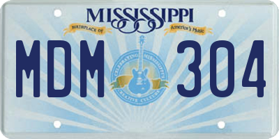 MS license plate MDM304