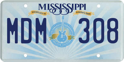 MS license plate MDM308