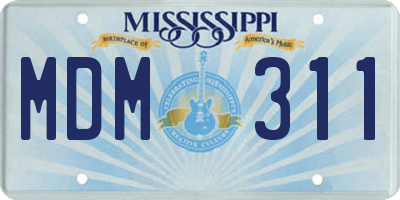 MS license plate MDM311