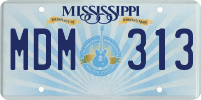 MS license plate MDM313