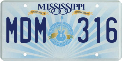 MS license plate MDM316