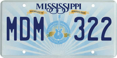 MS license plate MDM322