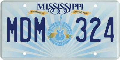 MS license plate MDM324