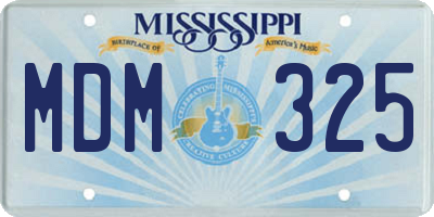 MS license plate MDM325