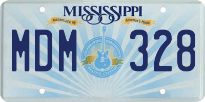 MS license plate MDM328