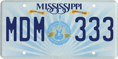 MS license plate MDM333