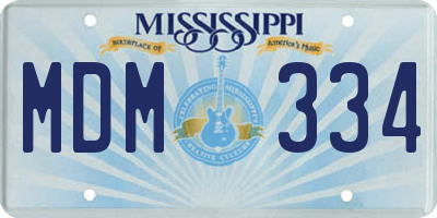 MS license plate MDM334