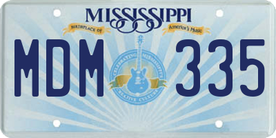 MS license plate MDM335