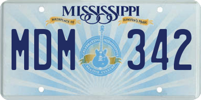 MS license plate MDM342