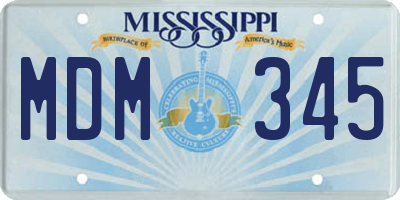 MS license plate MDM345