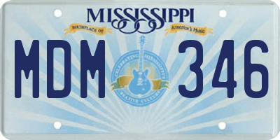 MS license plate MDM346