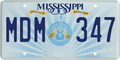 MS license plate MDM347