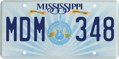 MS license plate MDM348