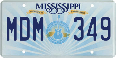 MS license plate MDM349