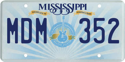 MS license plate MDM352