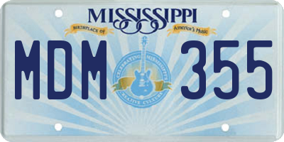 MS license plate MDM355
