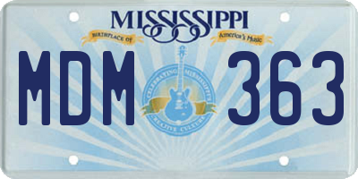 MS license plate MDM363