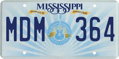 MS license plate MDM364