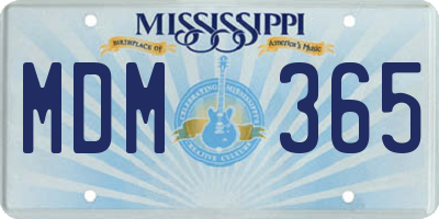 MS license plate MDM365
