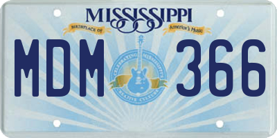MS license plate MDM366