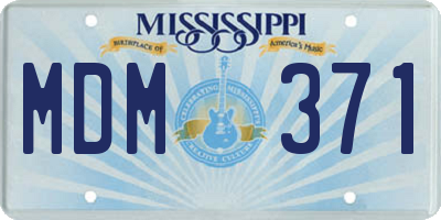 MS license plate MDM371
