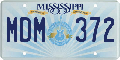 MS license plate MDM372