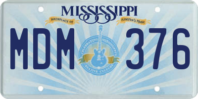 MS license plate MDM376