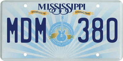 MS license plate MDM380