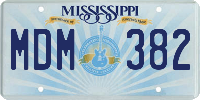 MS license plate MDM382