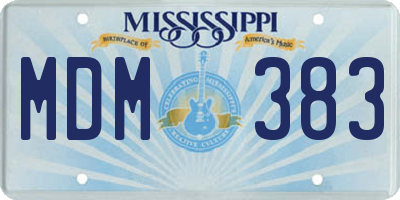 MS license plate MDM383
