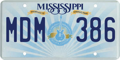 MS license plate MDM386