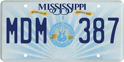 MS license plate MDM387
