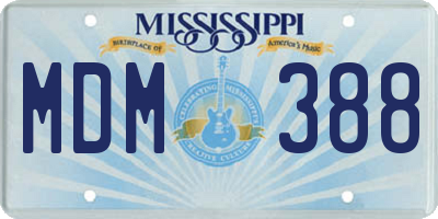 MS license plate MDM388