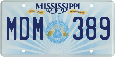 MS license plate MDM389