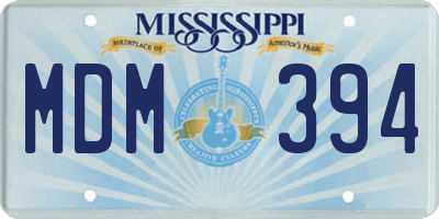 MS license plate MDM394