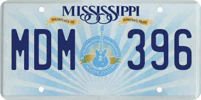 MS license plate MDM396