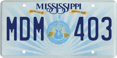MS license plate MDM403