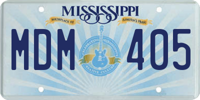 MS license plate MDM405