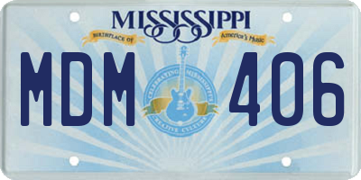 MS license plate MDM406