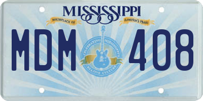 MS license plate MDM408