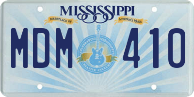 MS license plate MDM410