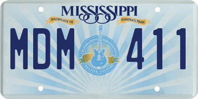 MS license plate MDM411