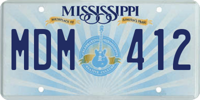 MS license plate MDM412