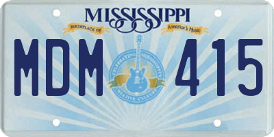 MS license plate MDM415