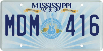 MS license plate MDM416