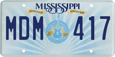 MS license plate MDM417
