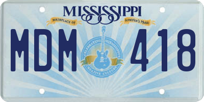 MS license plate MDM418